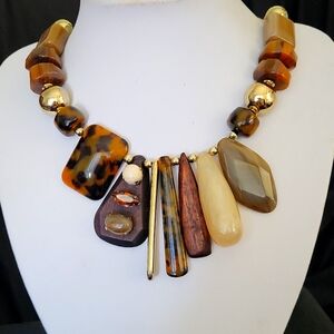 Chicos 22" cool brown toned unusual shaped beads. Gems on beads. Worth the wear.